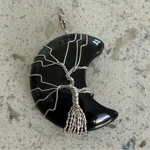Wire Wrapped Moon Pendant